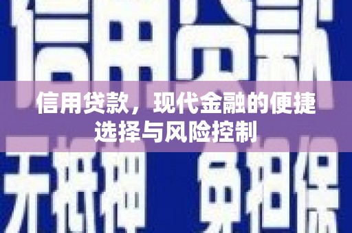 库尔勒信用贷款，现代金融的便捷选择与风险控制