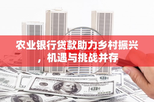 库尔勒农业银行贷款助力乡村振兴，机遇与挑战并存